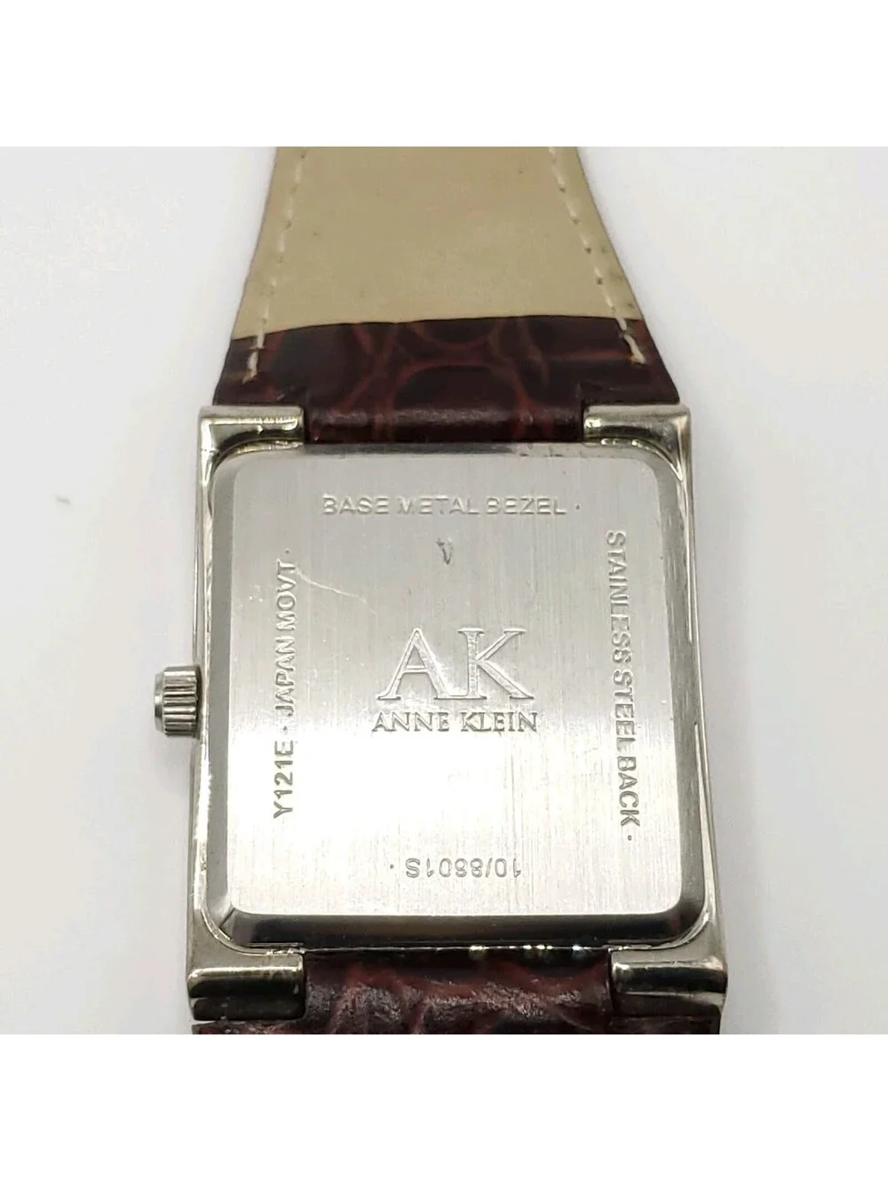 Anne Klein Watch Women Square White Dial Roman Numerals New Battery